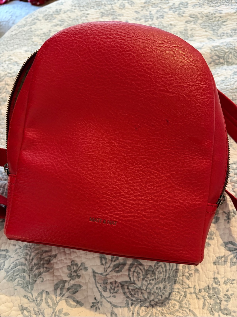 Matt & Nat Vibrant Red Vegan Leather Mini Backpack